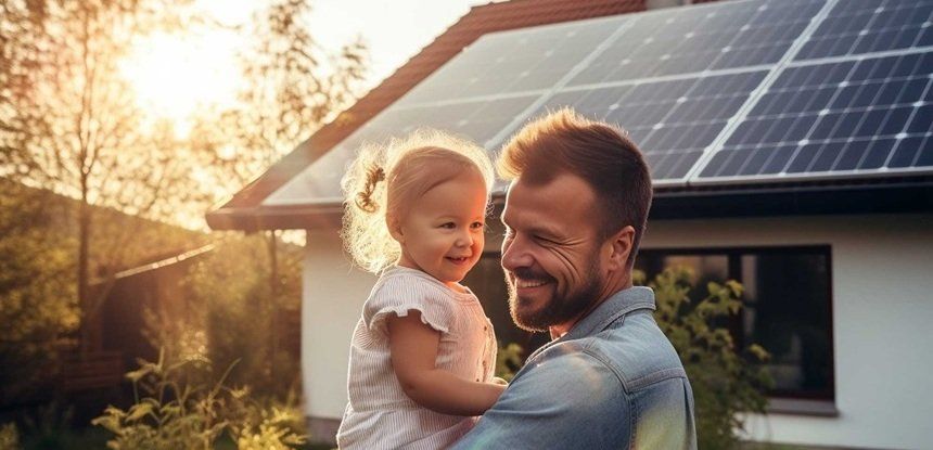Ein Haus, auf dem sich Photovoltaik für die Familie lohnt.